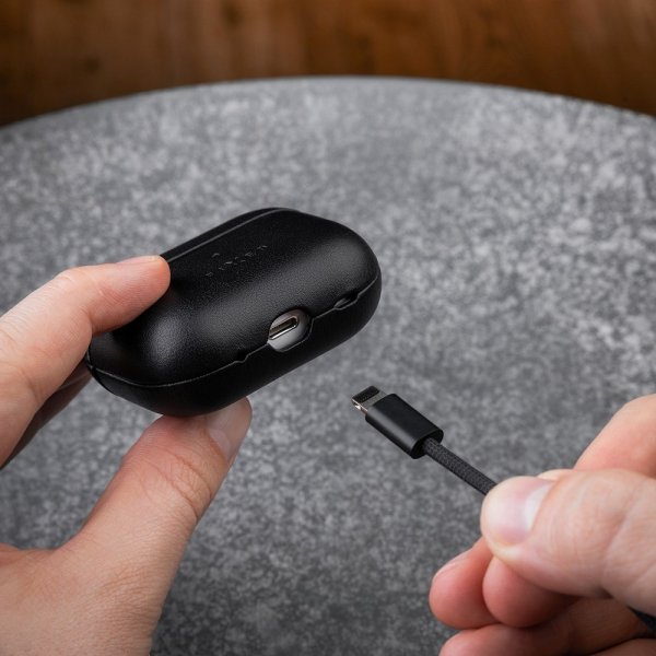 Fixed AirPods Pro 2 Deksel PodsLeather MagSafe Svart