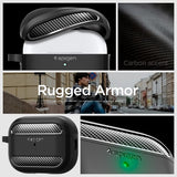 Spigen AirPods Pro 2 Deksel Rugged Armor Matte Black