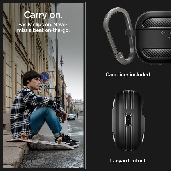 Spigen AirPods Pro 2 Deksel Rugged Armor Matte Black