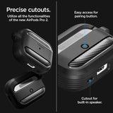 Spigen AirPods Pro 2 Deksel Rugged Armor Matte Black