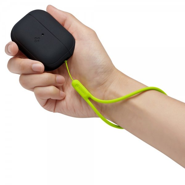 Spigen AirPods Pro 2 Deksel Silicone Fit + Strap Svart