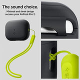 Spigen AirPods Pro 2 Deksel Silicone Fit + Strap Svart