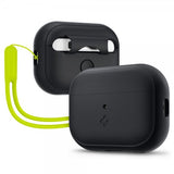 Spigen AirPods Pro 2 Deksel Silicone Fit + Strap Svart