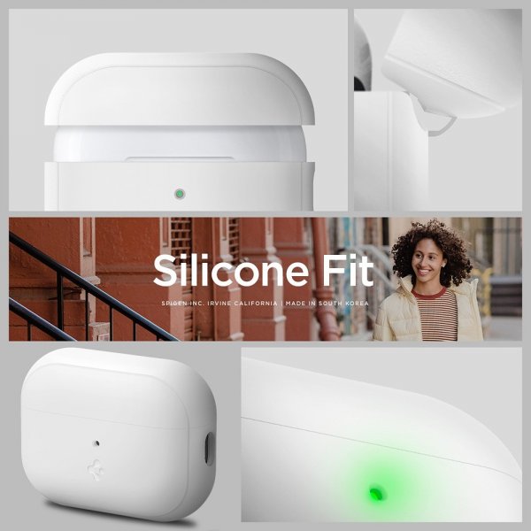 Spigen AirPods Pro 2 Deksel Silicone Fit + Strap Hvit