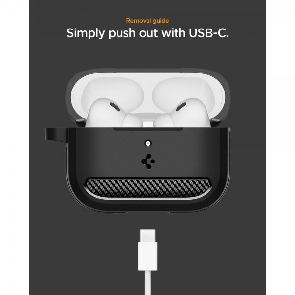 Spigen AirPods Pro 3 Deksel Rugged Armor Matte Black