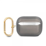Guess AirPods Pro Deksel Printed Stripe & Gold Hook Svart