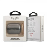Guess AirPods Pro Deksel Printed Stripe & Gold Hook Svart