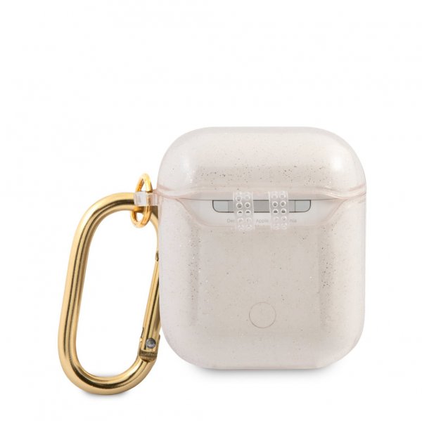 Guess AirPods (1/2) Deksel Glitter Case Gull