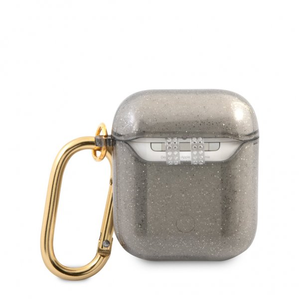 Guess AirPods (1/2) Deksel Glitter Case Svart