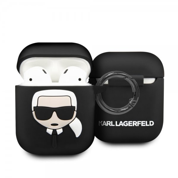 Karl Lagerfeld AirPods (1/2) Deksel Iconic Cover Svart