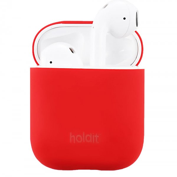 holdit AirPods (1/2) Deksel Silikon Nygård Ruby Red