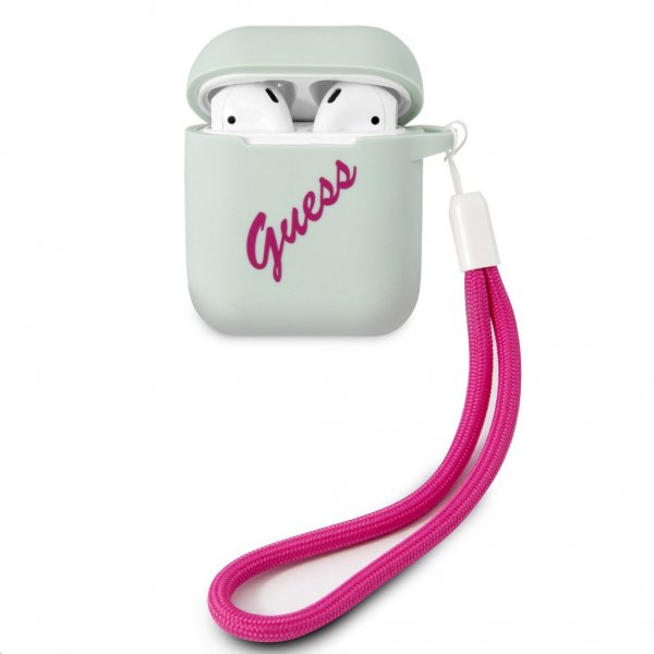 Guess AirPods (1/2) Deksel Vintage Silicone Blå