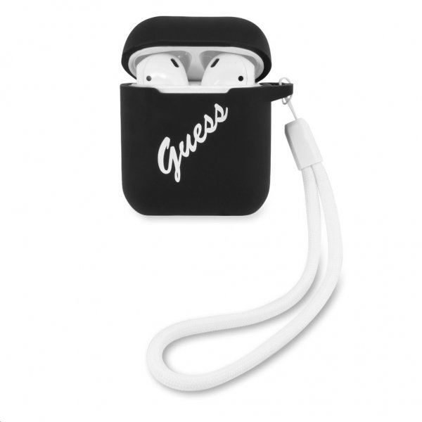 Guess AirPods (1/2) Deksel Vintage Silicone Svart