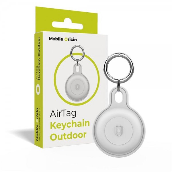 Mobile Origin AirTag Holder Keychain Outdoor Hvit