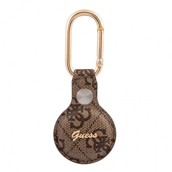 Guess AirTag Holder Vintage Script Brun