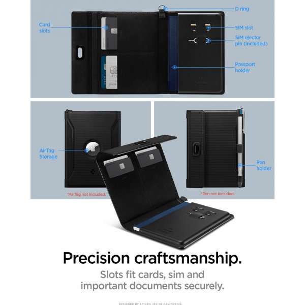 Spigen AirTag Passport Holder Svart