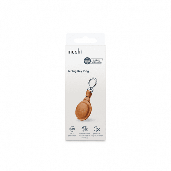 Moshi AirTag Holder PU-Leather Brown