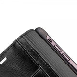 Qialino Ekte Skinn Etui med Kortlomme till Apple iPhone Xs Max Svart