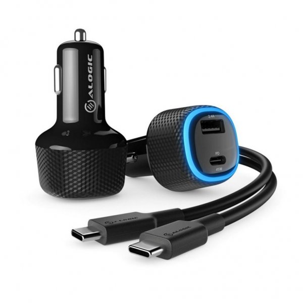 ALOGIC RAPID 2-portars USB-C och USB-A-Mobillader til bil för laptop och mobil