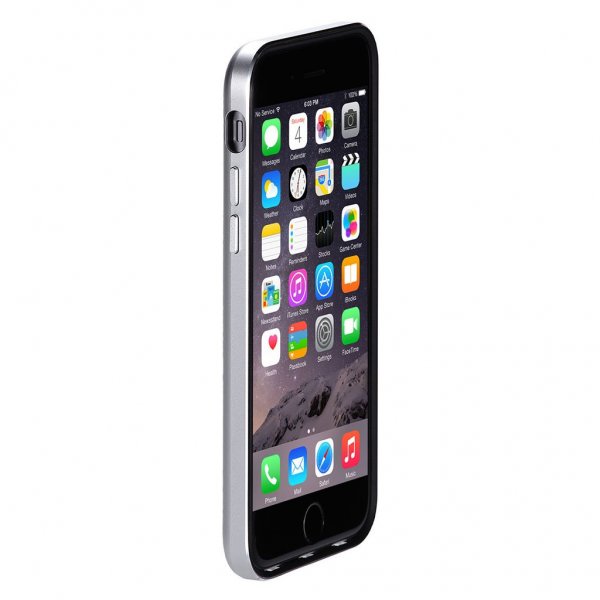 Just Mobile iPhone 6/6s Skall AluFrame Leather Svart Sølv