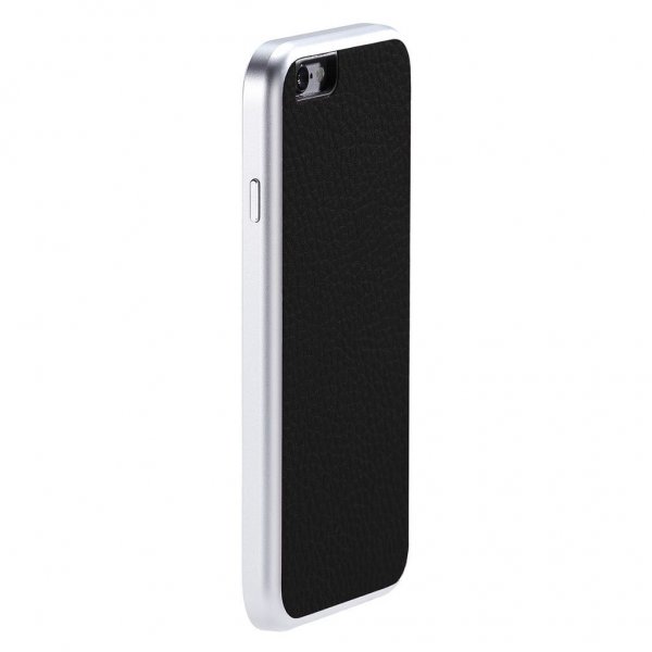 Just Mobile iPhone 6/6s Skall AluFrame Leather Svart Sølv