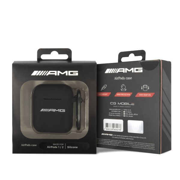 AMG AirPods 1/2 Deksel Liquid Silicone Svart