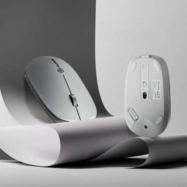 ALOGIC Trådløs Mus Echelon Bluetooth USB-C Rechargeable 4 Keys Hvit