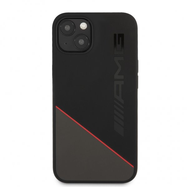 AMG iPhone 13 Deksel Liquid Silicone Two Tone Svart
