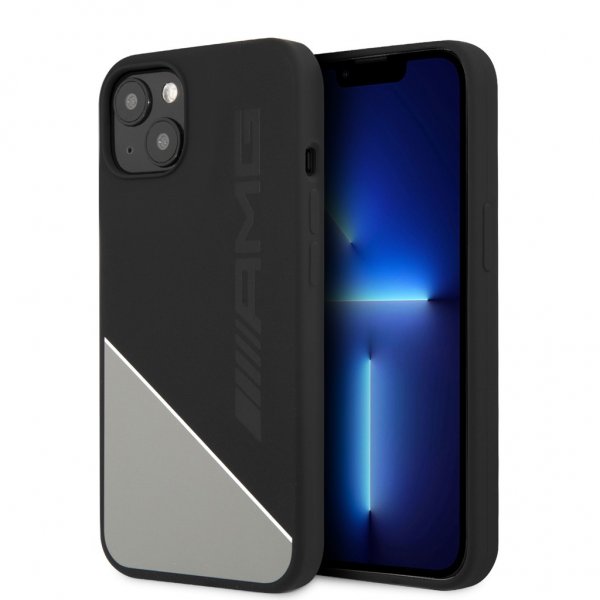 AMG iPhone 13 Deksel Liquid Silicone Two Tone Grå
