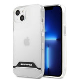AMG iPhone 13 Mini Deksel Electroplated Horizontal Stripes Hvit Transparent