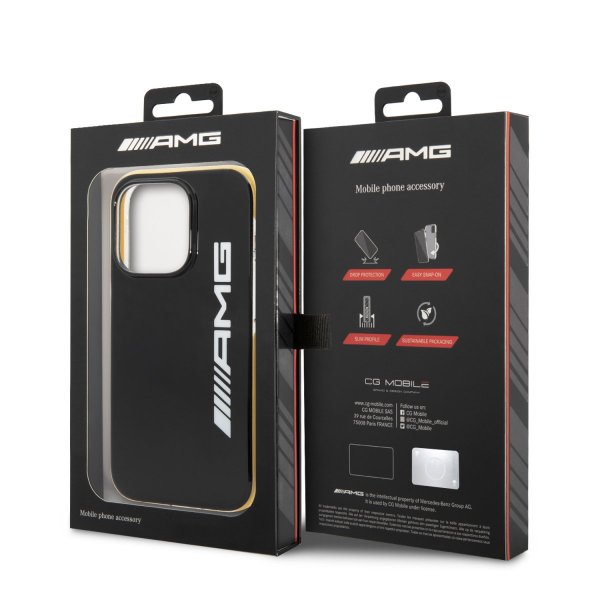 AMG iPhone 14 Pro Deksel med Logo Svart Gul