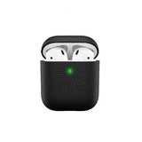 KeyBudz AirPods (1/2) Deksel PodSkinz Ekte Skinn Svart