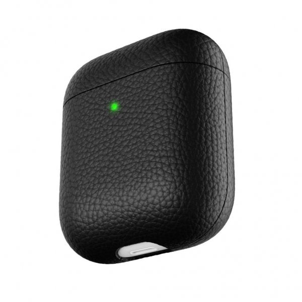KeyBudz AirPods (1/2) Deksel PodSkinz Ekte Skinn Svart