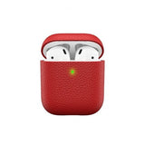 KeyBudz AirPods (1/2) Deksel PodSkinz Ekte Skinn Rød