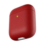 KeyBudz AirPods (1/2) Deksel PodSkinz Ekte Skinn Rød