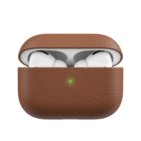 KeyBudz AirPods Pro Deksel PodSkinz Ekte Skinn Brun