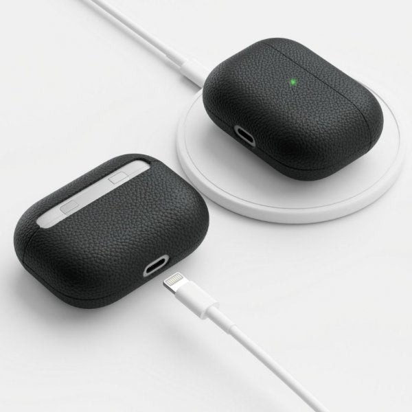 KeyBudz AirPods Pro Deksel PodSkinz Ekte Skinn Svart