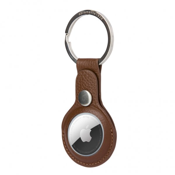 dbramante1928 Apple AirTag Holder Copenhagen Dark Tan/Silver