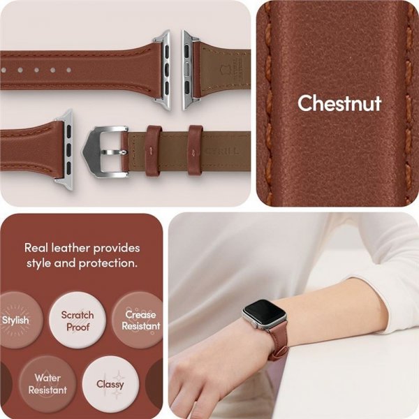 Spigen Apple Watch 38/40/41/42mm Armbånd Kajuk Chestnut