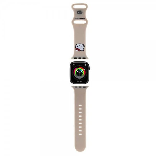 Hello Kitty Apple Watch 38/40/41/42mm Armbånd Liquid Silicone Beige