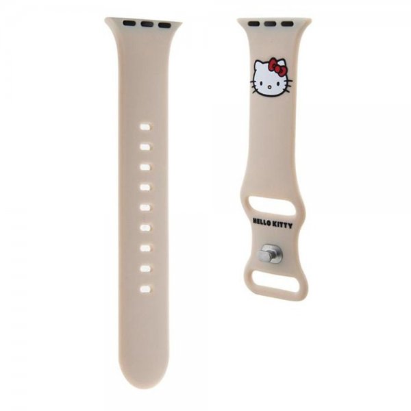 Hello Kitty Apple Watch 38/40/41/42mm Armbånd Liquid Silicone Beige