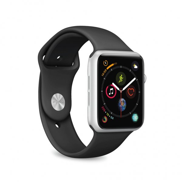 Puro Apple Watch 38/40/41/42mm Armbånd ICON Silicone Band Svart