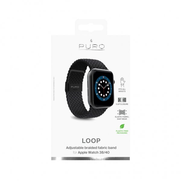 Puro Apple Watch 38/40/41/42mm Armbånd Loop Svart