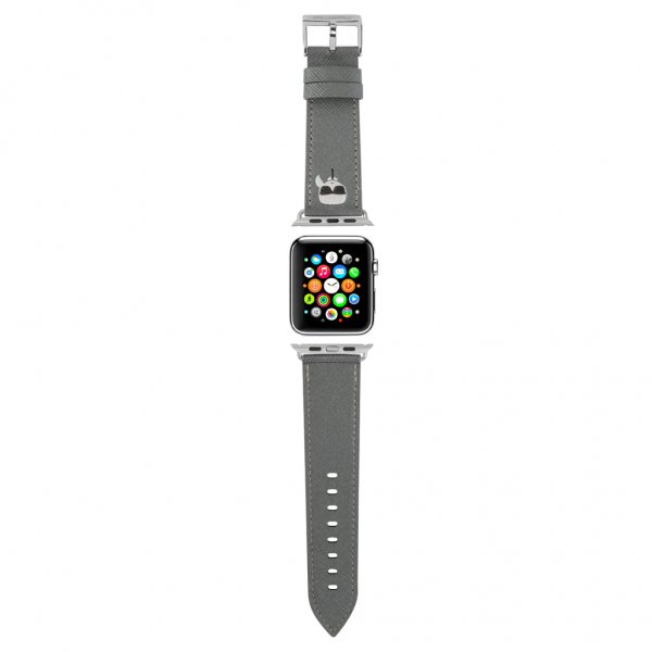 Karl Lagerfeld Apple Watch 38/40/41mm Armbånd Saffiano Sølv