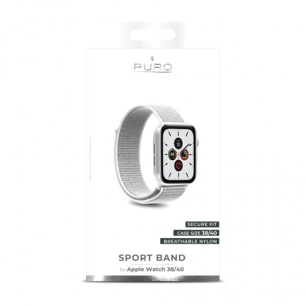 Puro Apple Watch 38/40/41/42mm Armbånd Sport Band Ice White