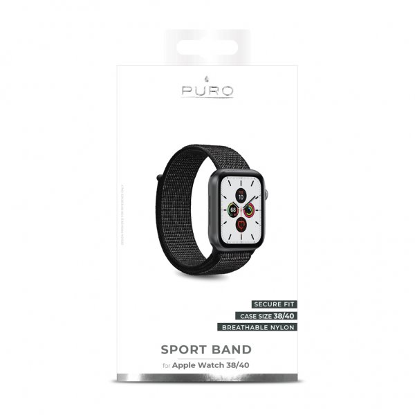 Puro Apple Watch 38/40/41/42mm Armbånd Sport Band Svart