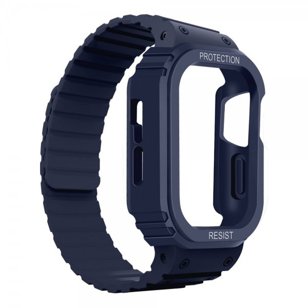 Apple Watch 40/41mm Armbånd Deksel Silikon Magnetlukking Blå