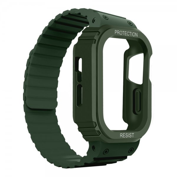 Apple Watch 40/41mm Armbånd Deksel Silikon Magnetlukking Grønn