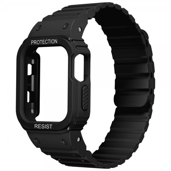 Apple Watch 40/41mm Armbånd Deksel Silikon Magnetlukking Svart