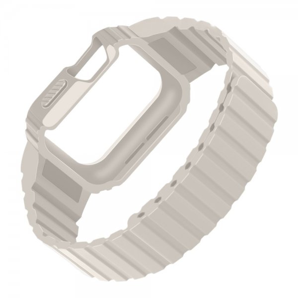 Apple Watch 40/41mm Armbånd Deksel Silikon Magnetlukking Hvit